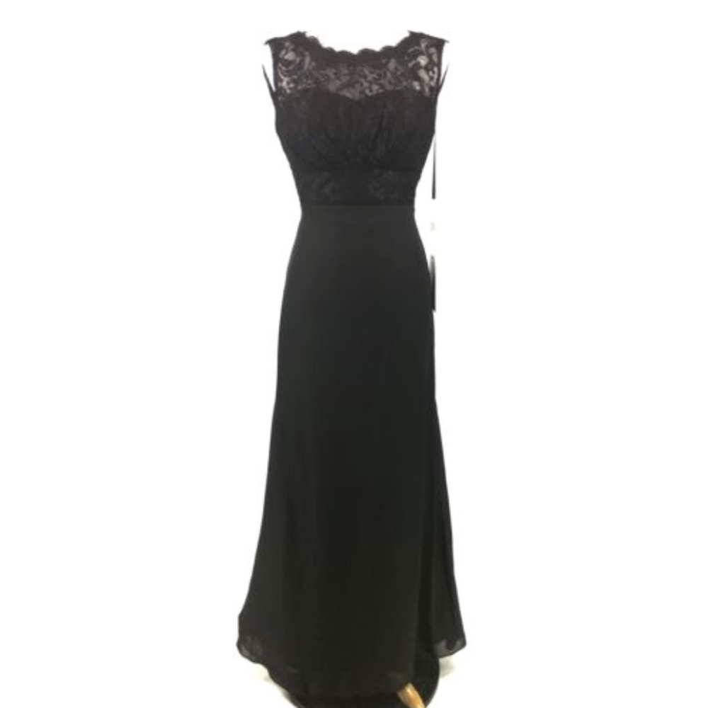 Ada’s Bridal 4 Black Lace Top Formal Dress Gown